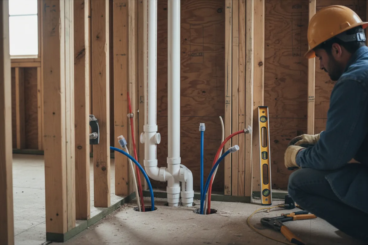 Drain and supply rough-in during Drain Cleaning in Jonesboro